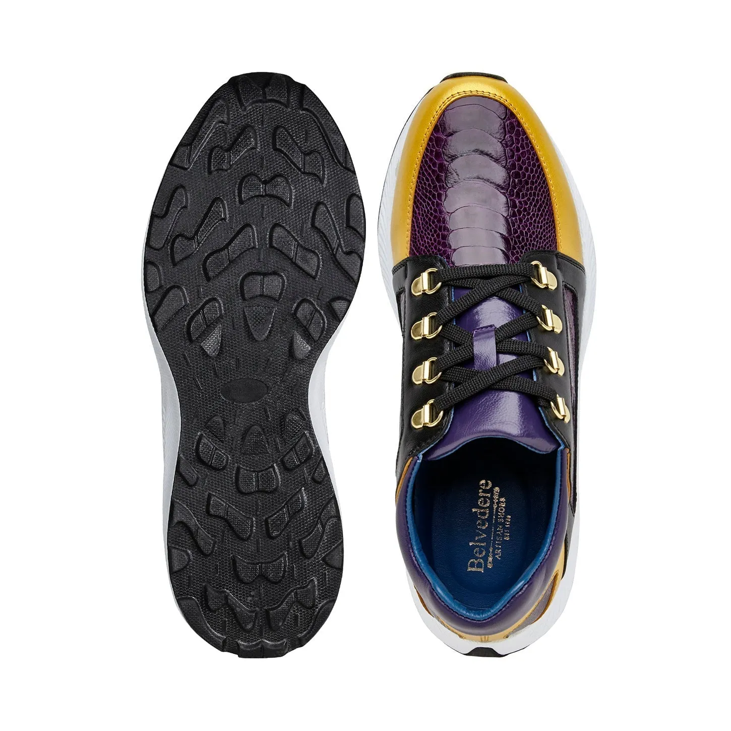 Belvedere Adam H02 Men's Shoes Exotic Ostrich / Calf-Skin Leather Sneaker (BV3179)