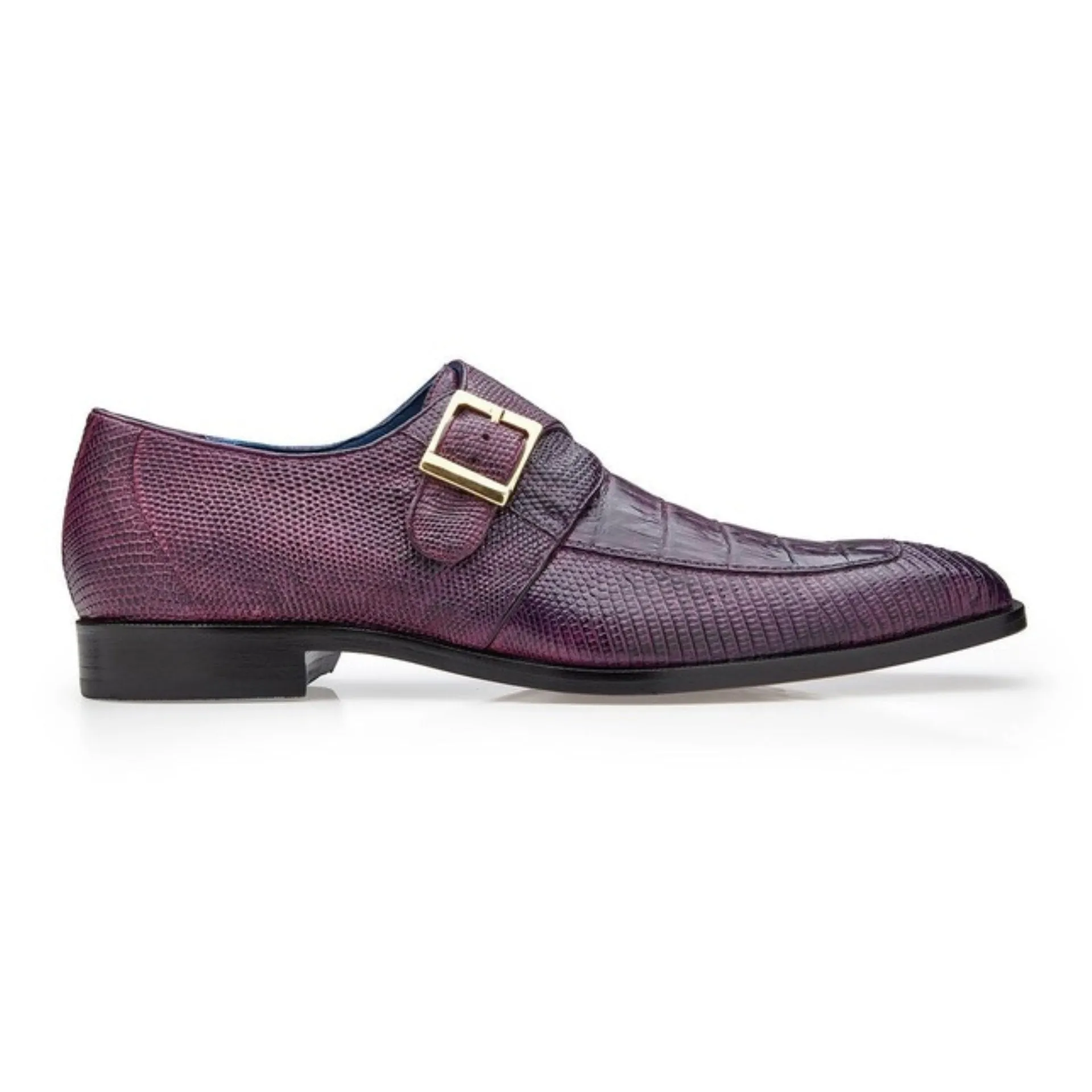 Belvedere Pablo R90 Men's Shoes Exotic Caiman Crocodile / Lizard Split-Toe Single Monk-Strap (BV3180)