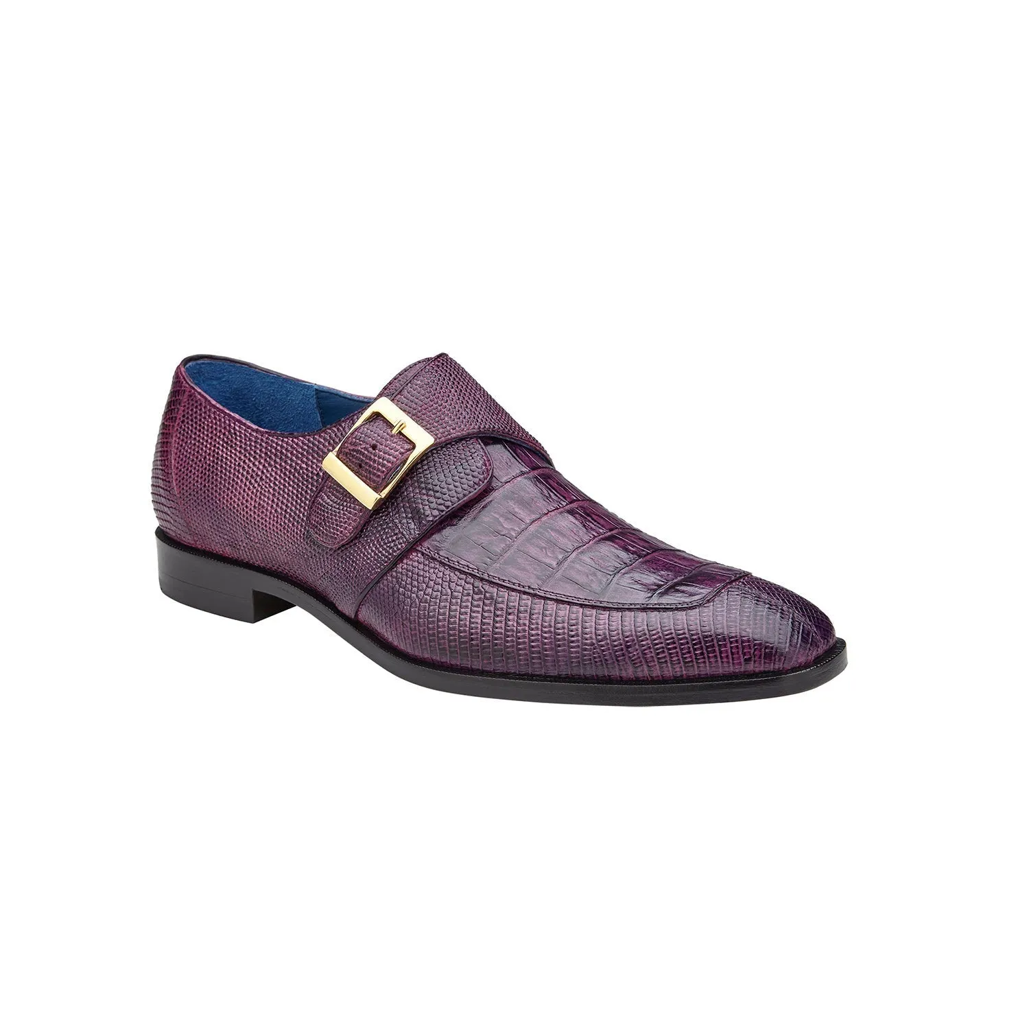 Belvedere Pablo R90 Men's Shoes Exotic Caiman Crocodile / Lizard Split-Toe Single Monk-Strap (BV3180)