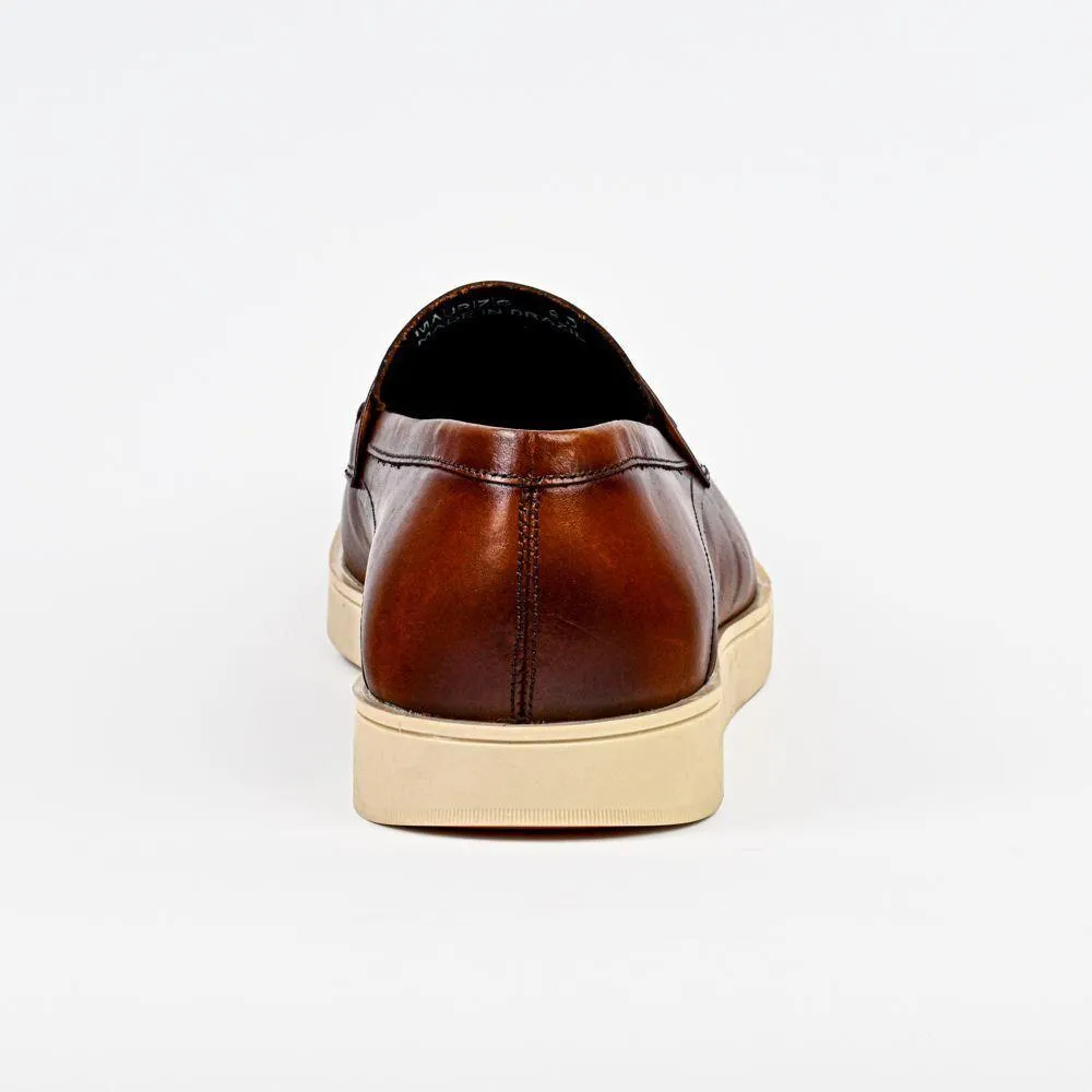Belvedere Studio Men's Walking Shoes Penny Loafer Leather Maurizio Cognac
