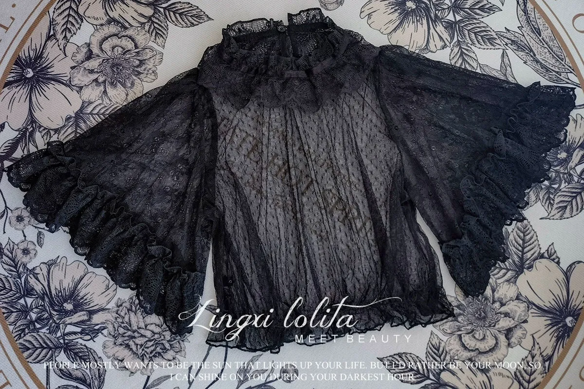 (BFM)Lingxi Lolita~Bone island Gothic Lolita Corset Goth Blouse Skirt Set