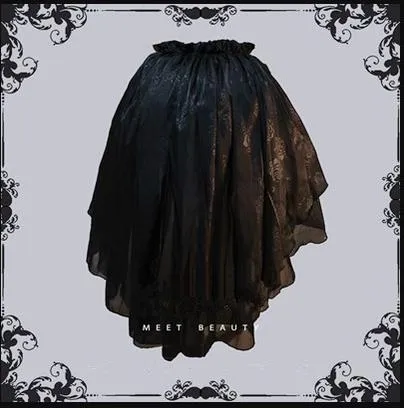 (BFM)Lingxi Lolita~Bone island Gothic Lolita Corset Goth Blouse Skirt Set