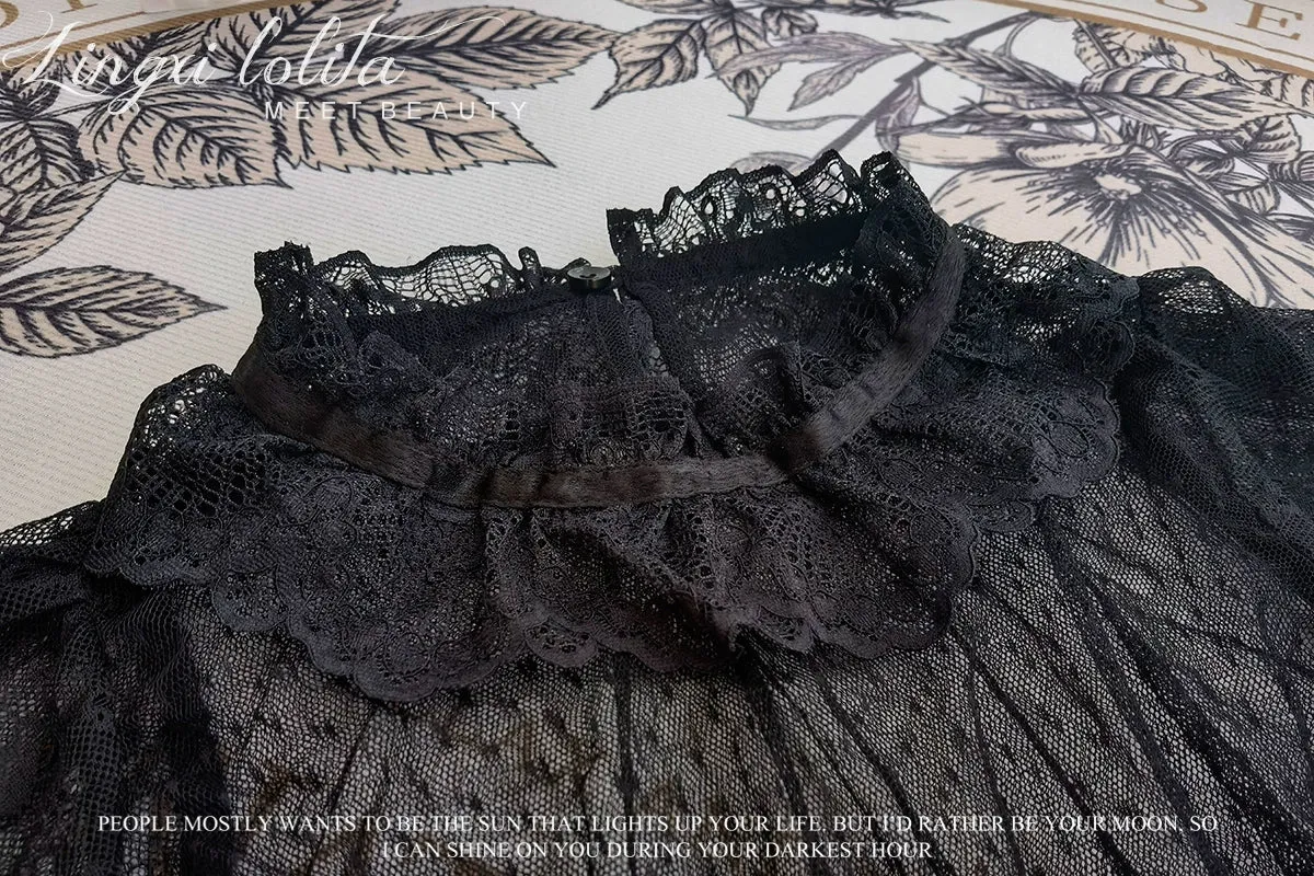 (BFM)Lingxi Lolita~Bone island Gothic Lolita Corset Goth Blouse Skirt Set