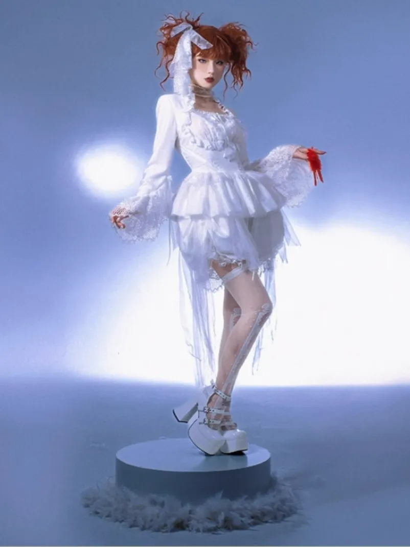 (BFM)MUSEUM~Endless Road Lucifer Gothic Dress in Black and White Color