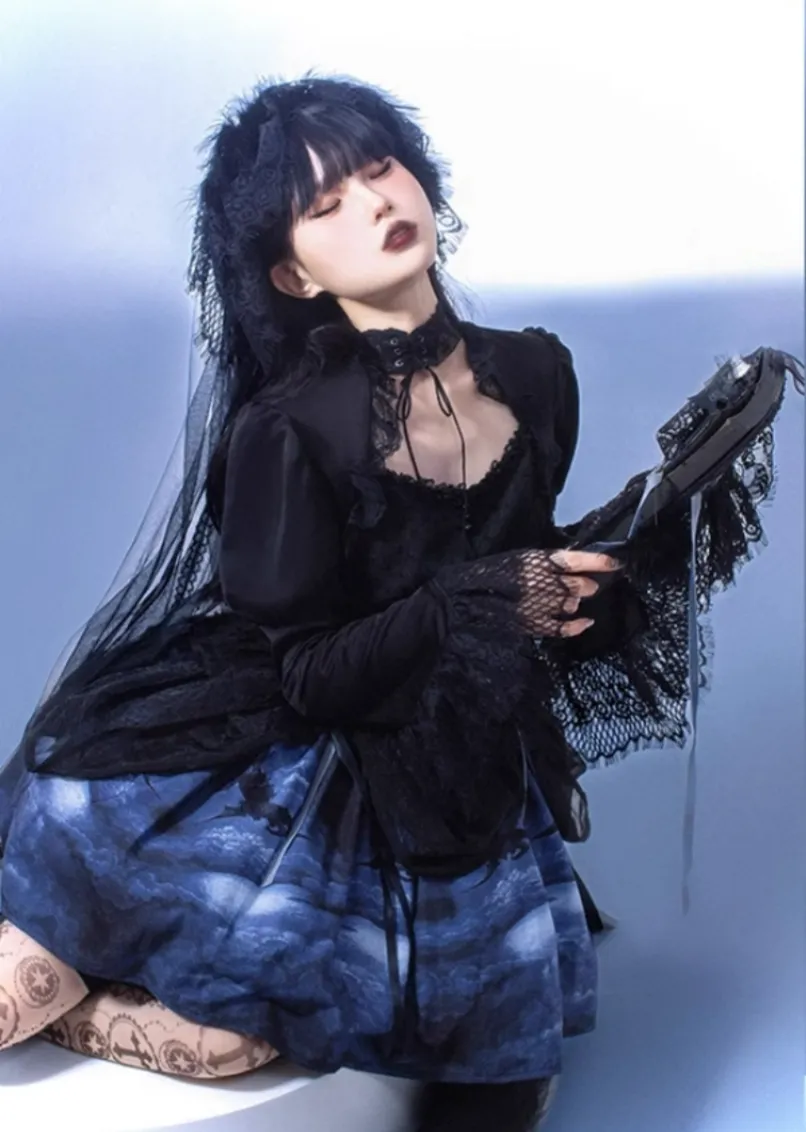(BFM)MUSEUM~Endless Road Lucifer Gothic Dress in Black and White Color