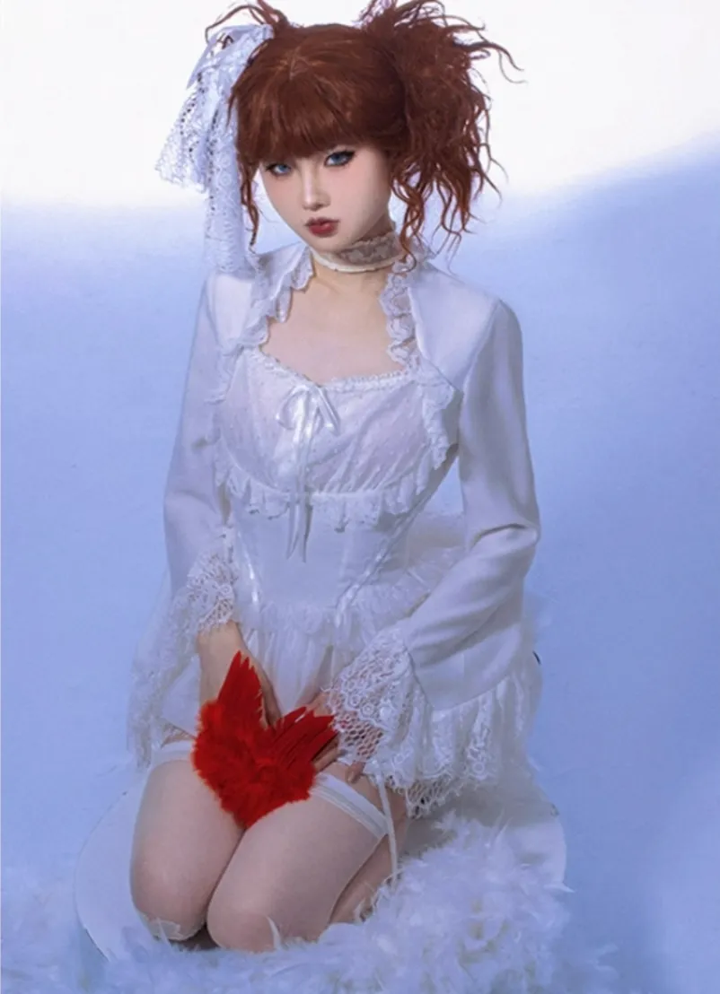 (BFM)MUSEUM~Endless Road Lucifer Gothic Dress in Black and White Color