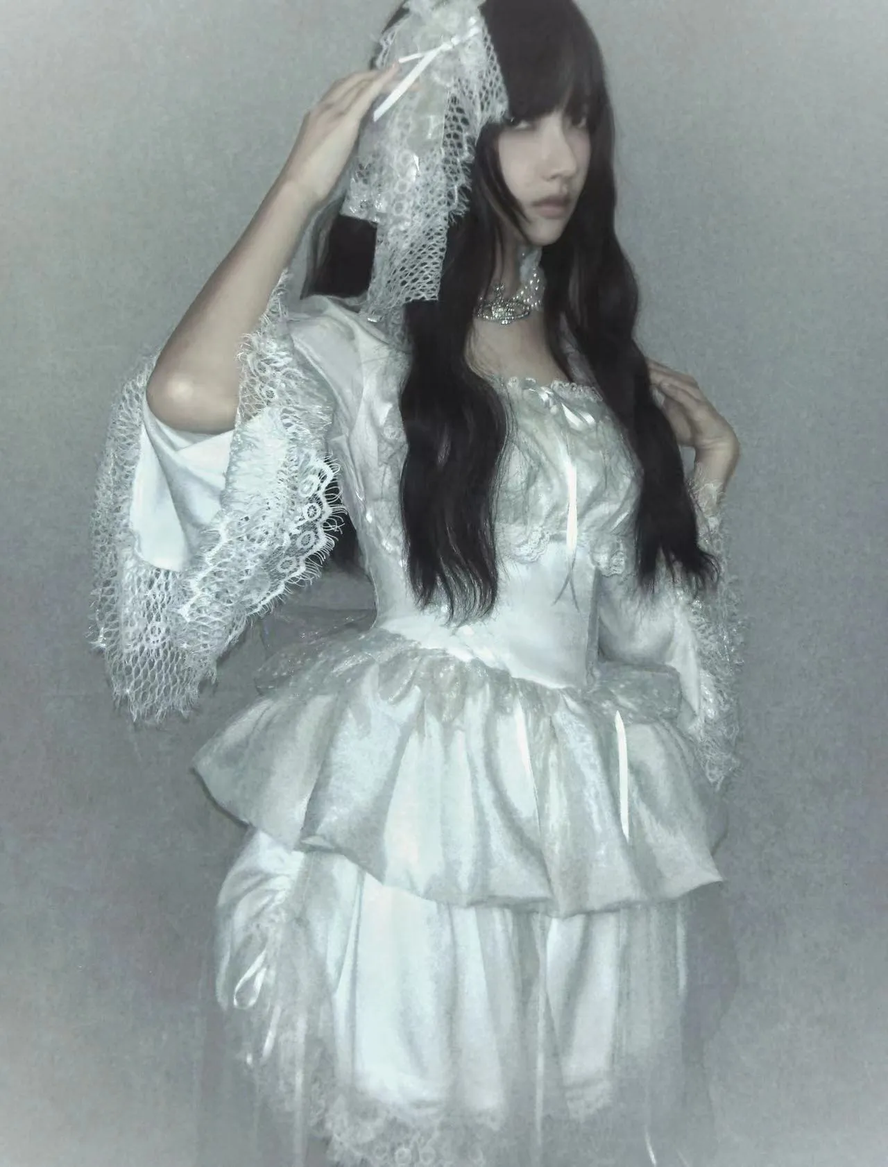 (BFM)MUSEUM~Endless Road Lucifer Gothic Dress in Black and White Color