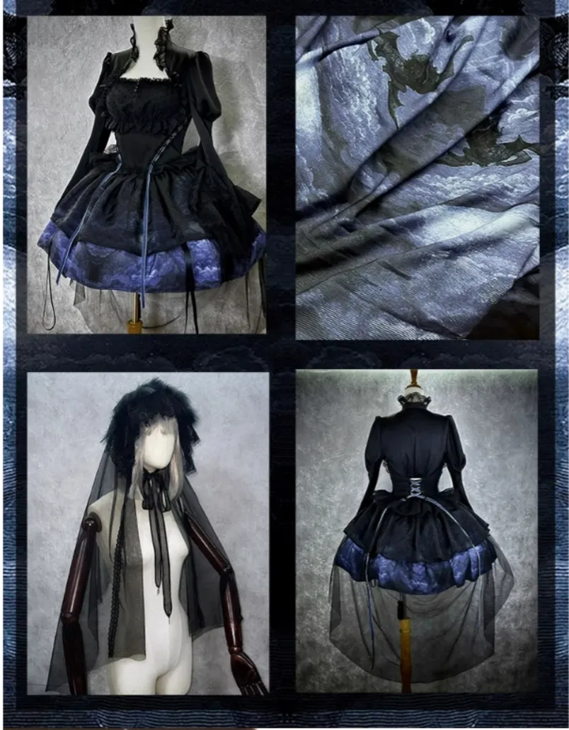 (BFM)MUSEUM~Endless Road Lucifer Gothic Dress in Black and White Color