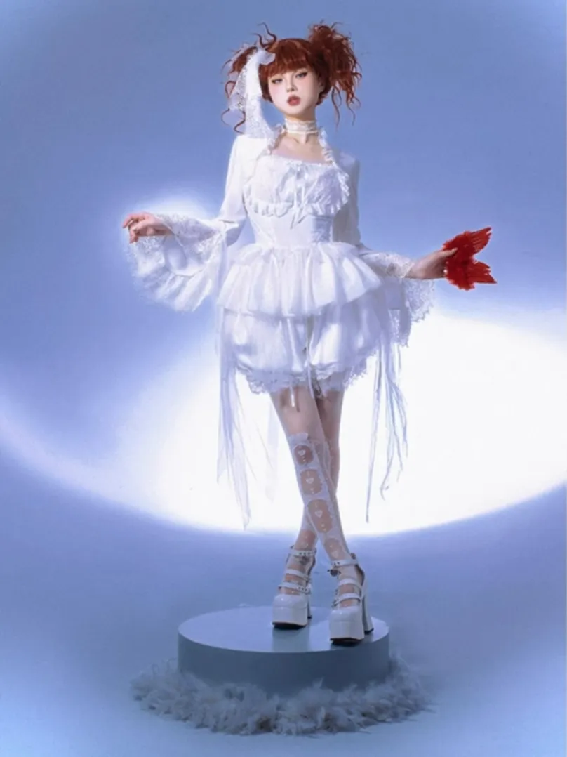(BFM)MUSEUM~Endless Road Lucifer Gothic Dress in Black and White Color