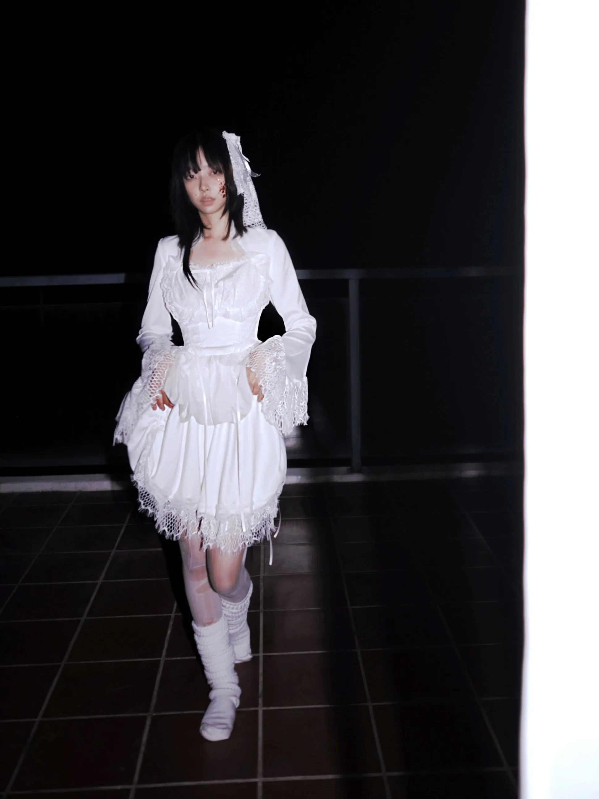 (BFM)MUSEUM~Endless Road Lucifer Gothic Dress in Black and White Color