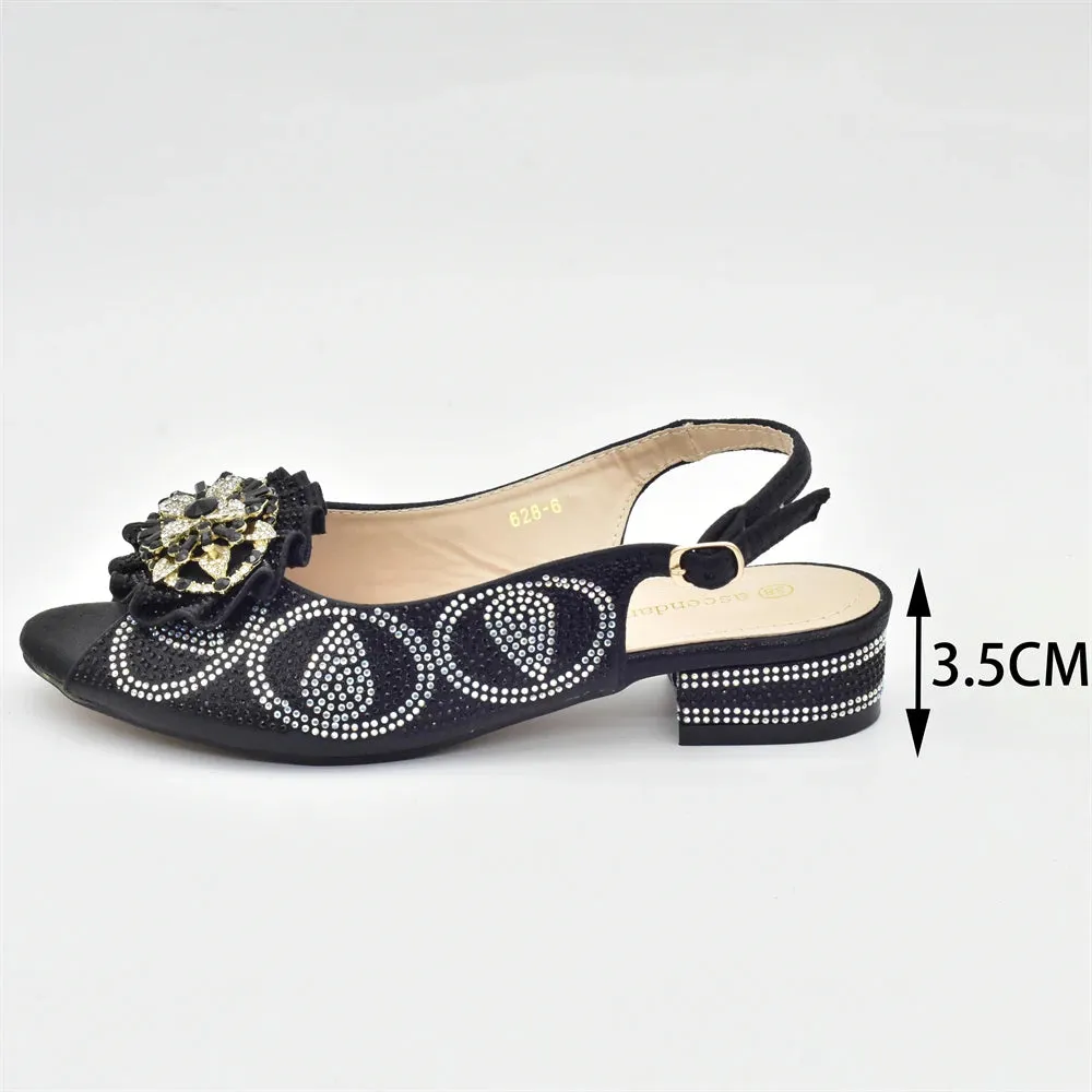 Big Flash Diamond Metal Chain Handbag Mini Square Pouch And Pointed Stiletto Shoes Party Shoes And Bags