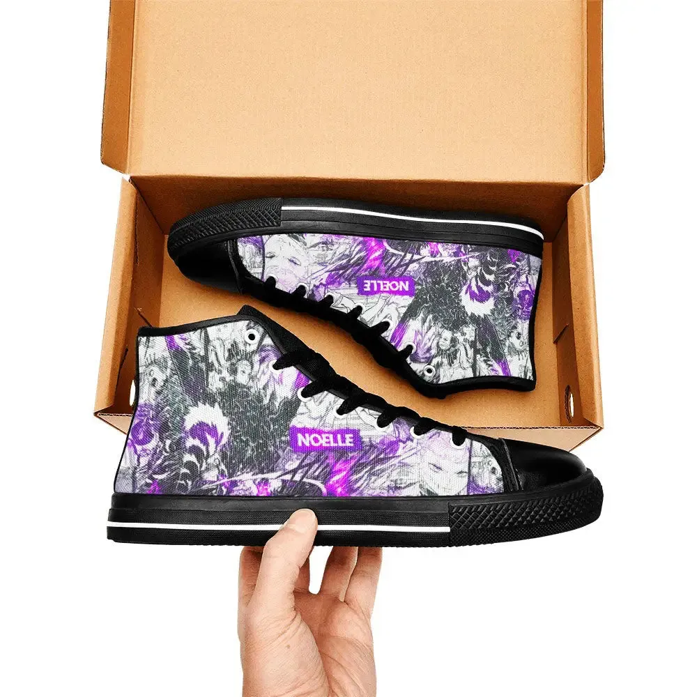 Black Clover Noelle Valkyrie Dress Shoes High Tops Sneakers for Kids and Adults