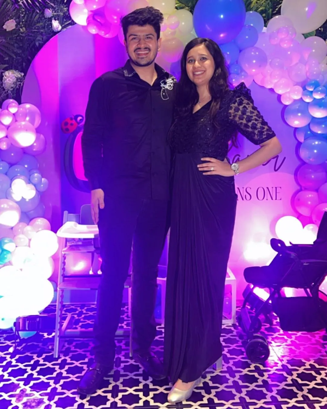 Black Designer Sequin Drape
