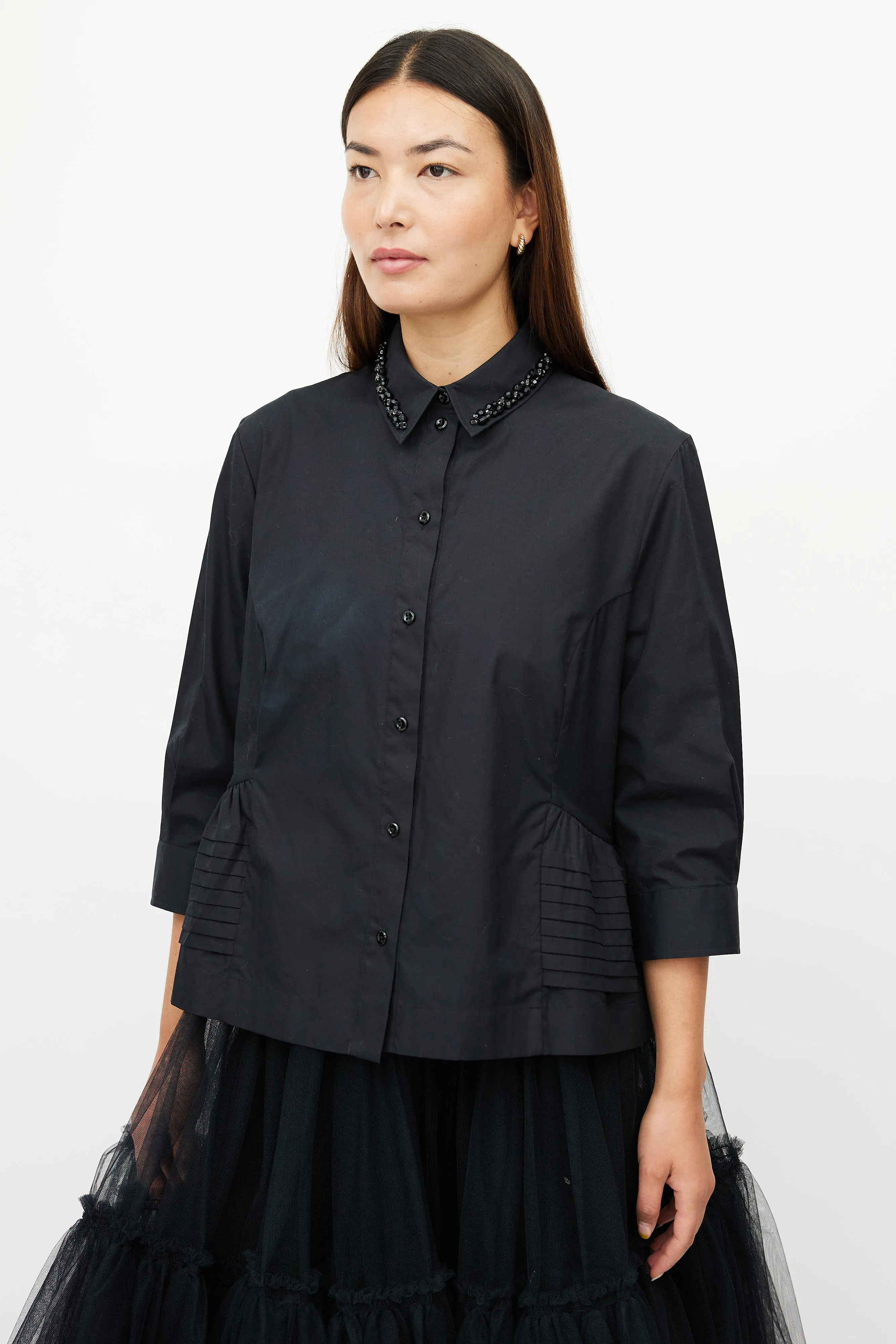 Black Jewel Embellished Shirt