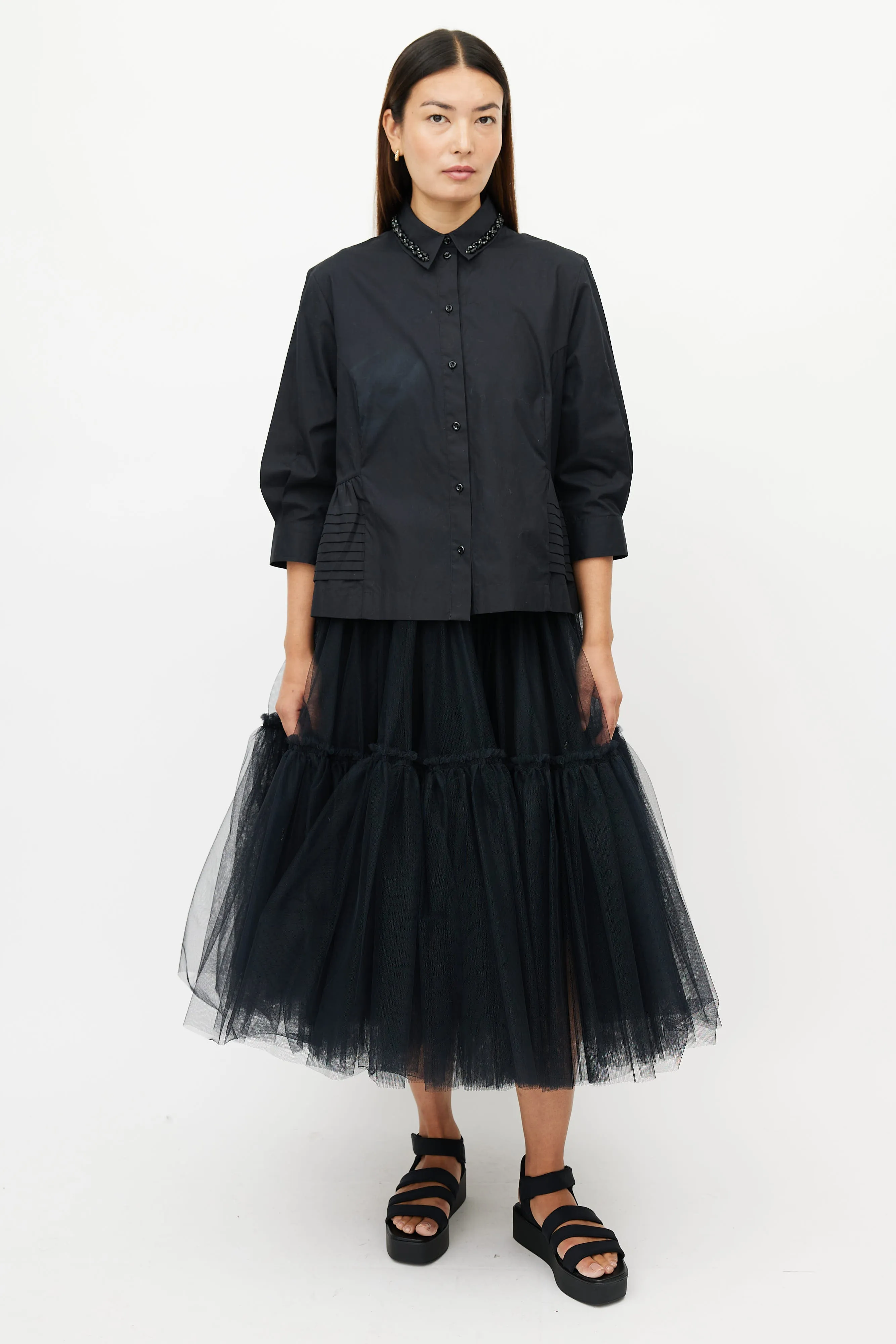 Black Jewel Embellished Shirt