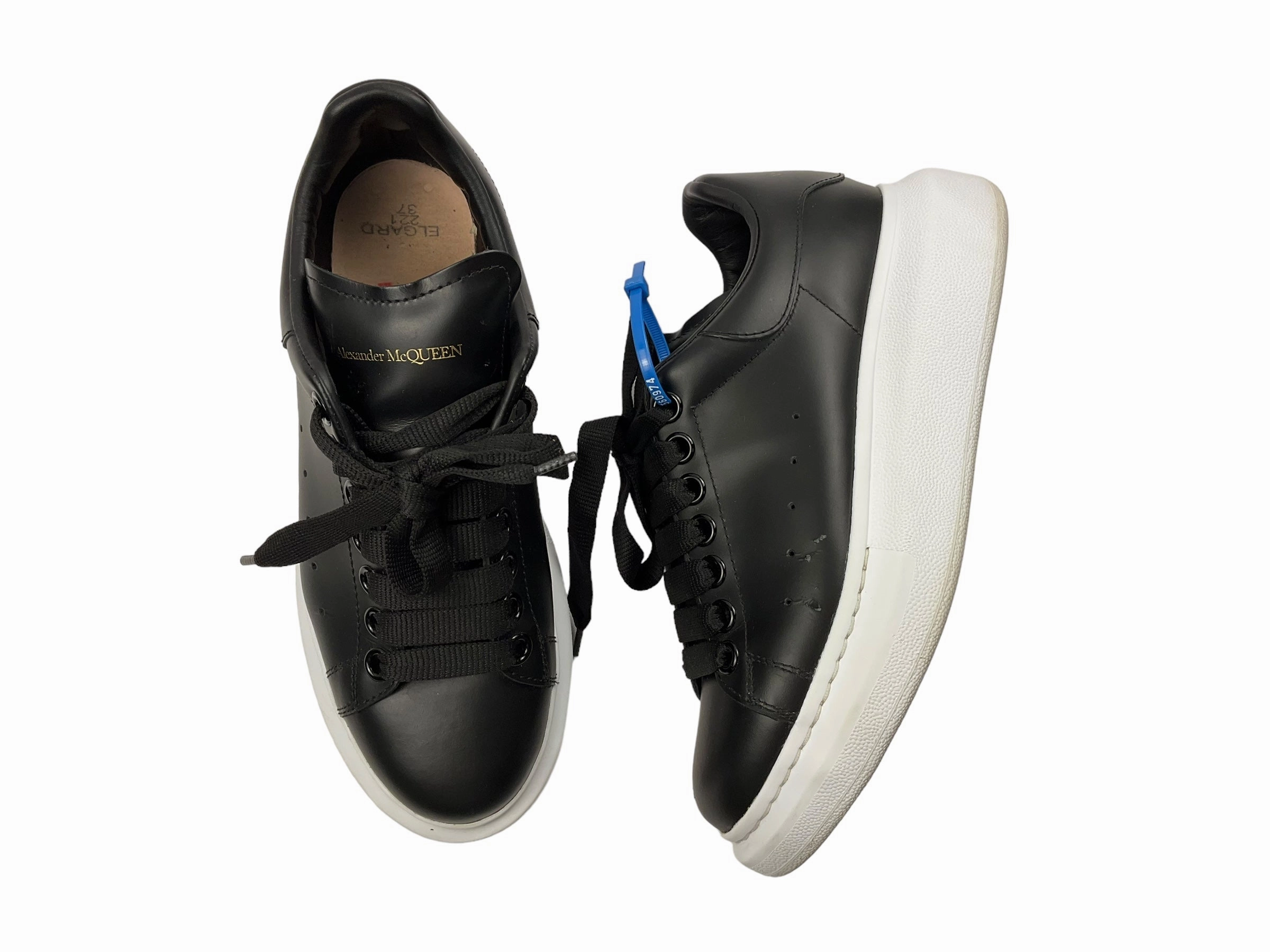 Black Shoes Luxury Designer Alexander Mcqueen, Size 7.5 Pastel tone design