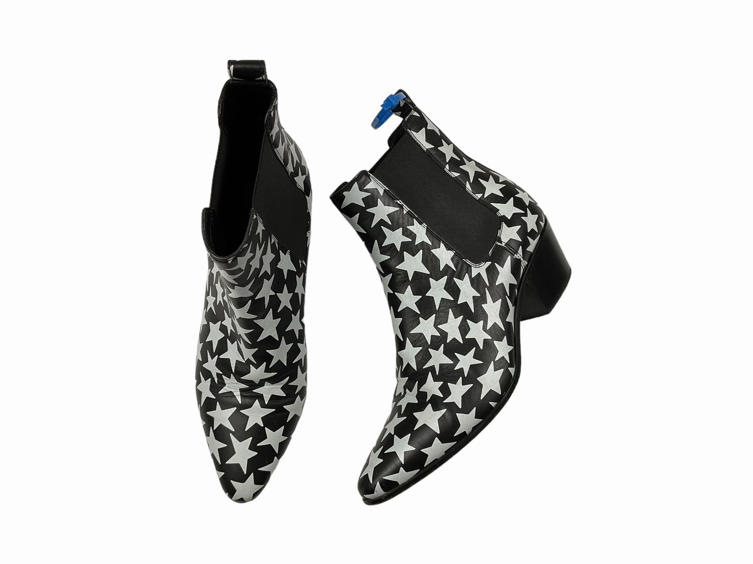 Black White Boots Luxury Designer Yves Saint Laurent, Size 6 Durable Material