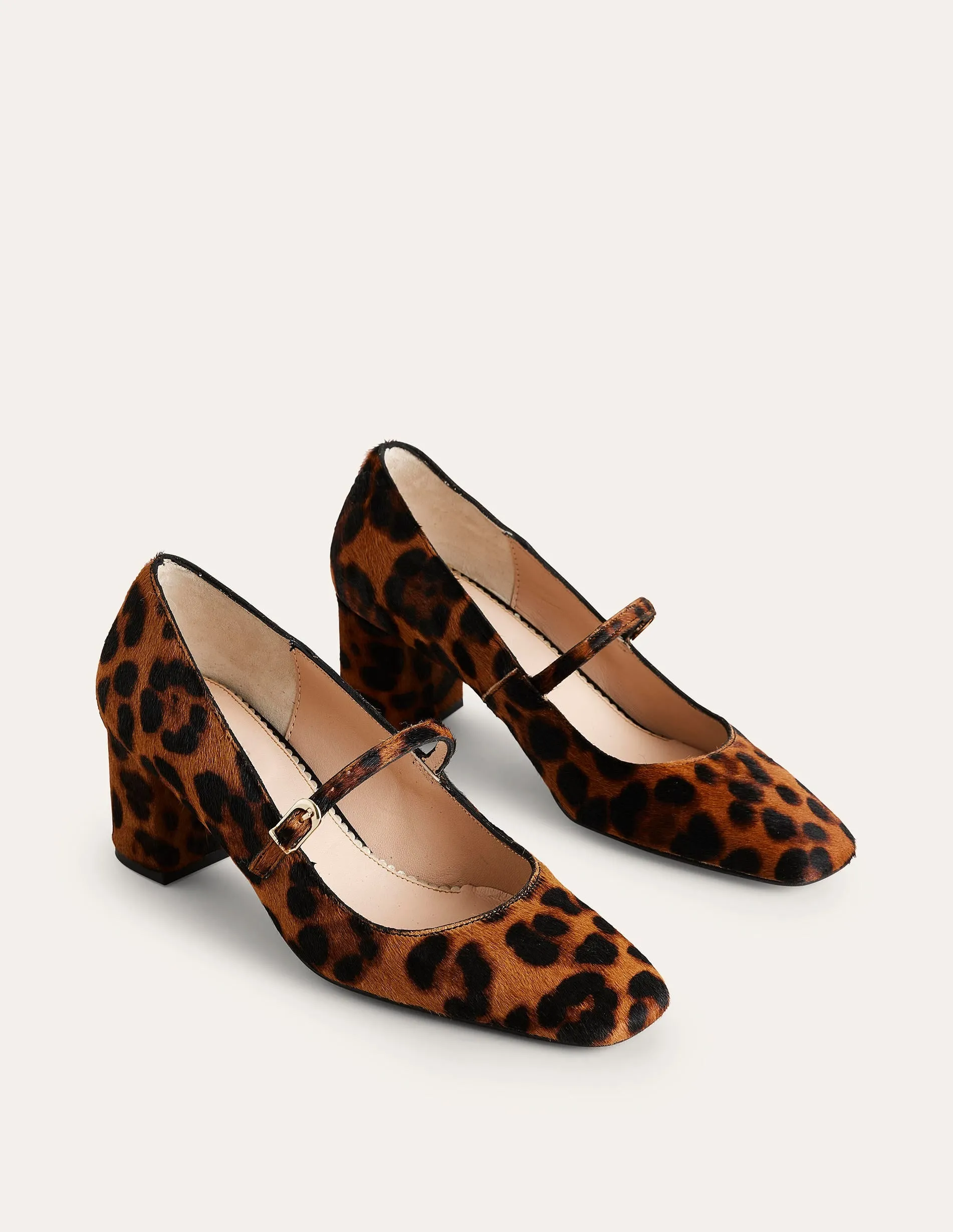Block Heel Mary Jane-Classic Leopard