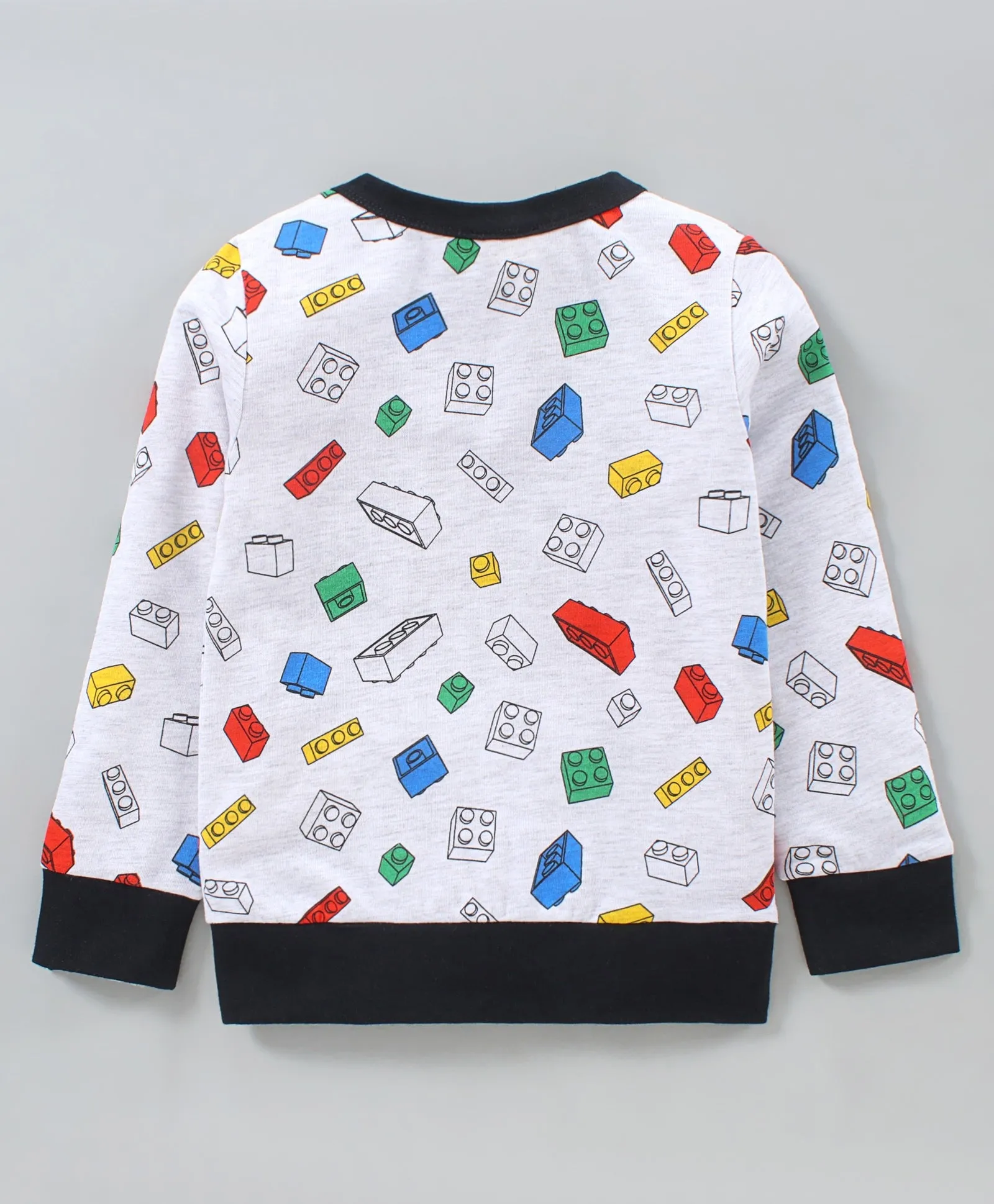 Blocks Printed Sweatshirt Jogger Set - Offwhite