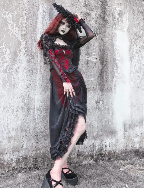 Blood Supply~Night Visit with Vampire~Halloween Goth Black Bolero