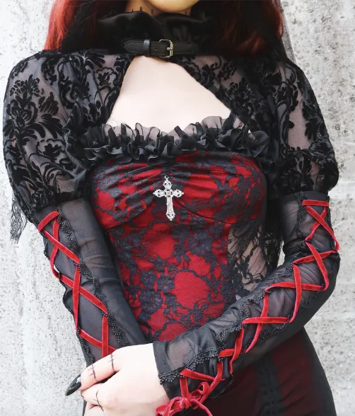 Blood Supply~Night Visit with Vampire~Halloween Goth Black Bolero