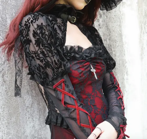 Blood Supply~Night Visit with Vampire~Halloween Goth Black Bolero