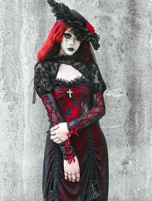 Blood Supply~Night Visit with Vampire~Halloween Goth Black Bolero
