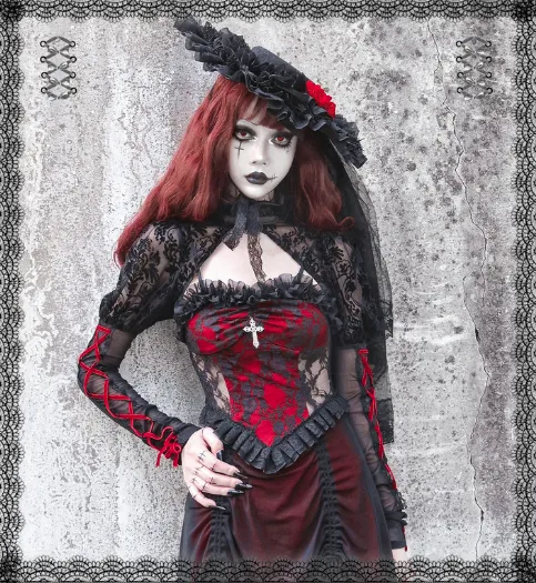 Blood Supply~Night Visit with Vampire~Halloween Goth Black Bolero