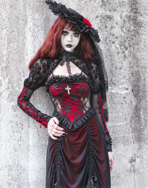 Blood Supply~Night Visit with Vampire~Halloween Goth Black Bolero