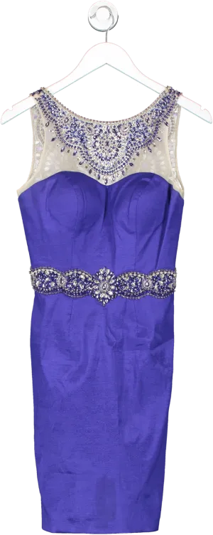 Blue Jewel Embellished Mini Dress UK 8