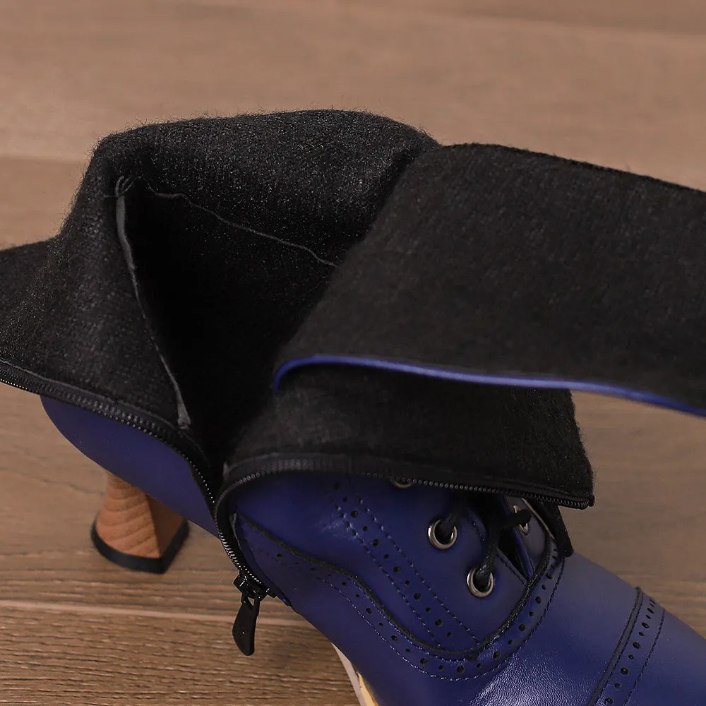 Blue Victorian Boots