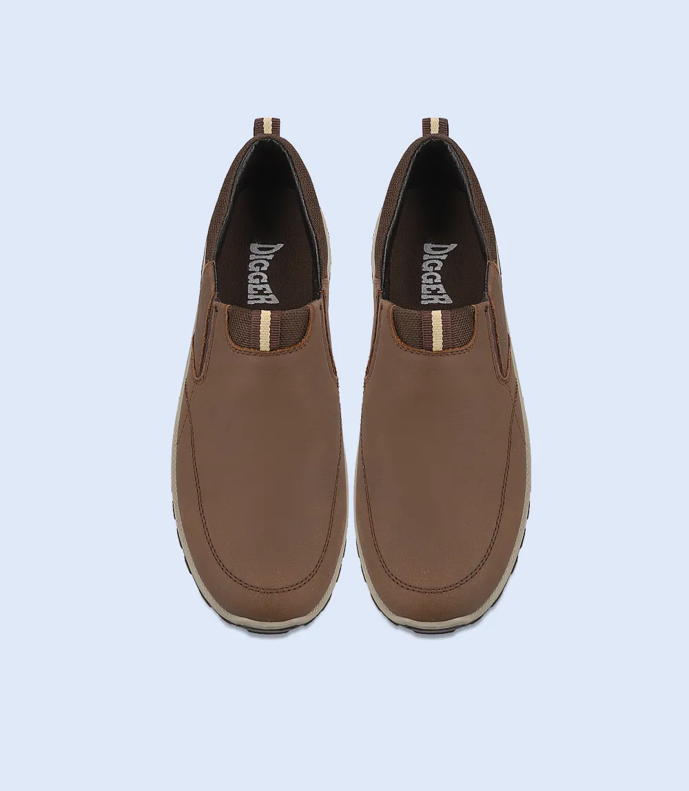 BM6760-BROWN-Men Slip on