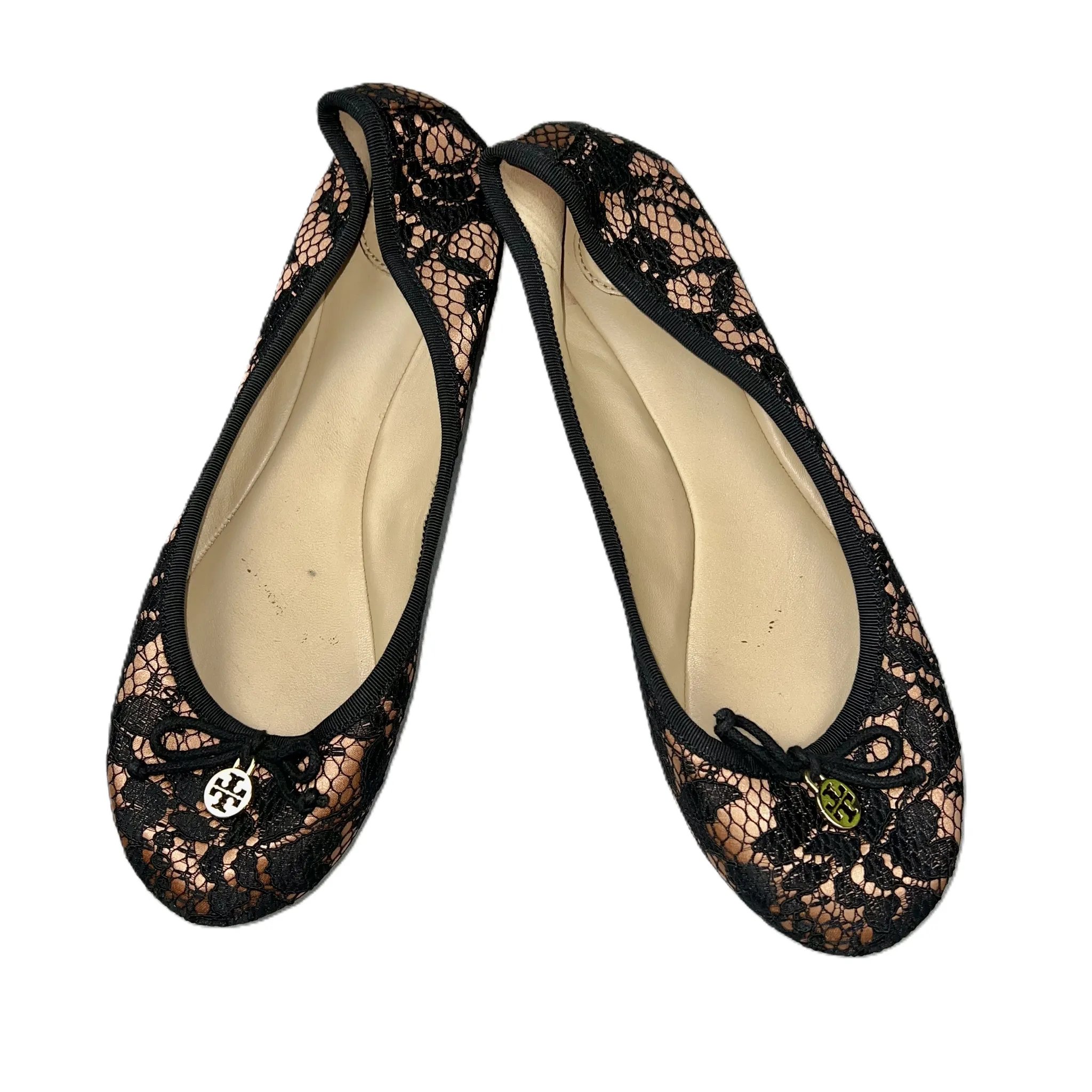 Business Mode Ergonomic Footbed Black & Tan Shoes Designer By Tory Burch, Size: 8.5