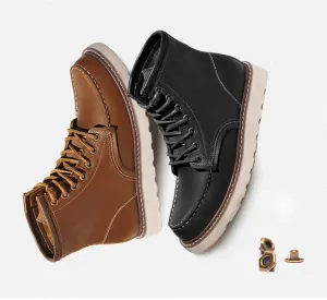 BOOPDO MESS DESIGN LEATHER HIKER BOOTS