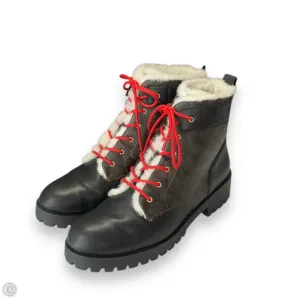 Lace Tie Boots Designer By Coach In Black & Brown, Size: 9.5