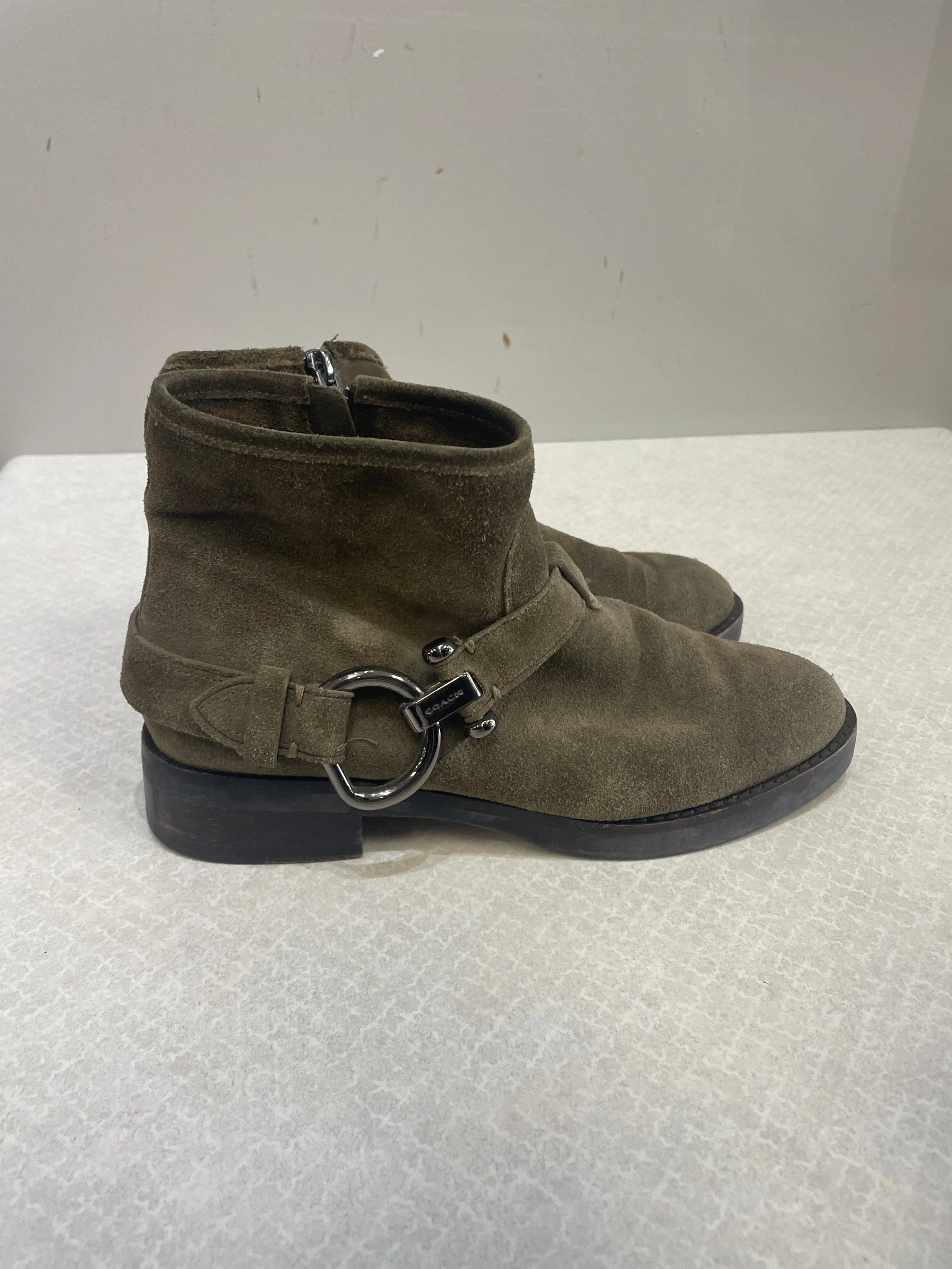 Boots Designer By Coach In Green, Size: 7 Light Core Royal Mood