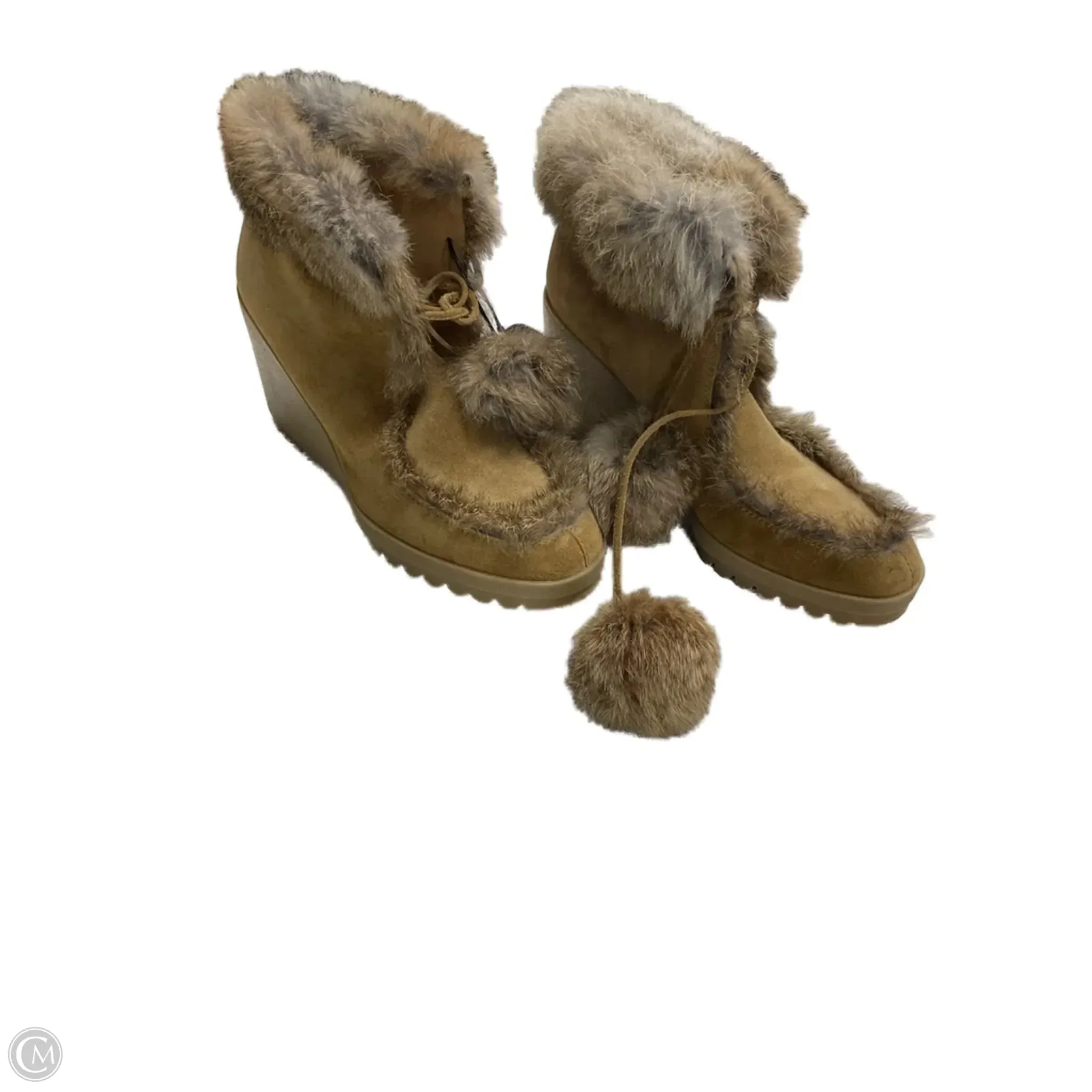 Pearl Shine Arch Support Technology Boots Designer By Coach In Tan, Size: 8