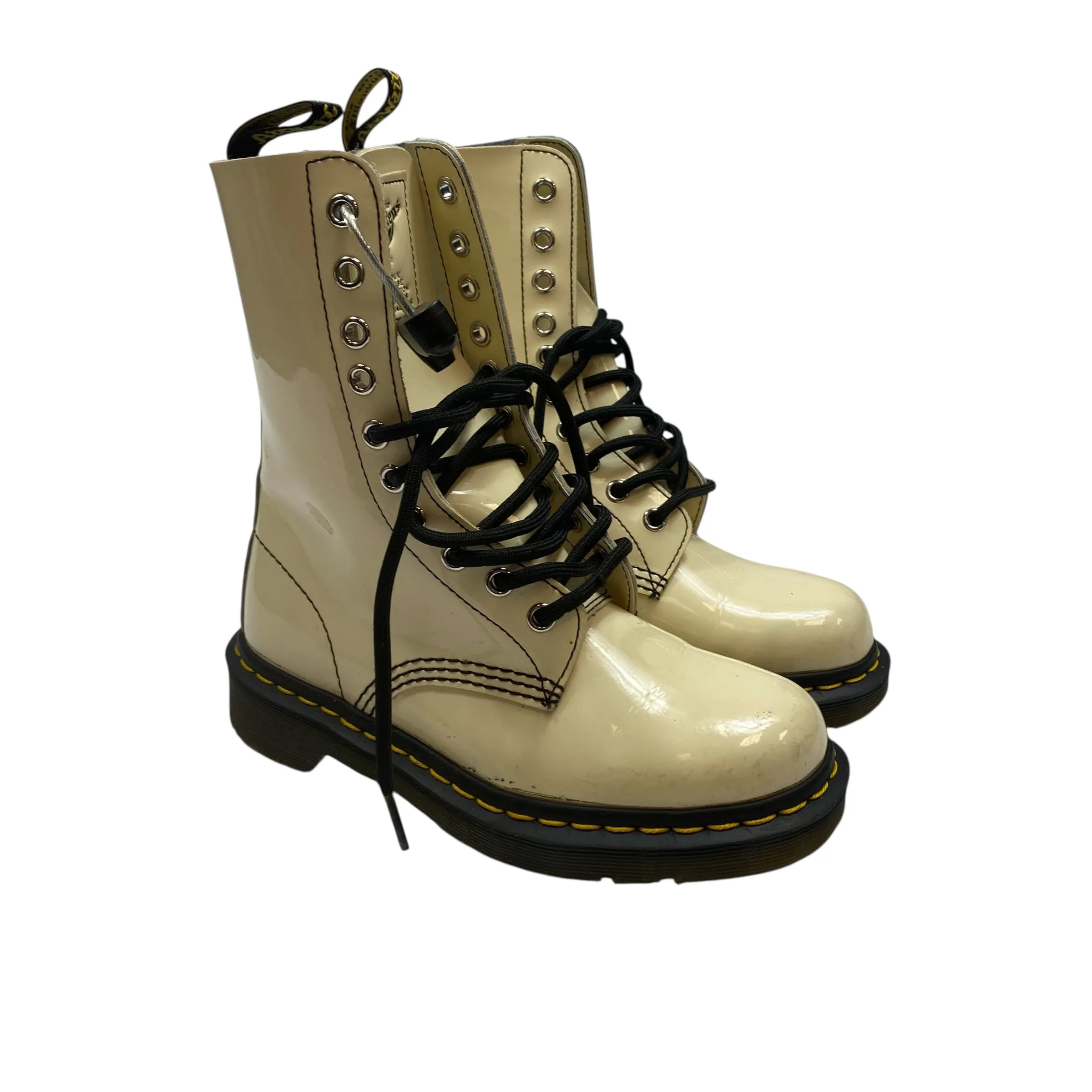 Boots Designer By Dr Martens In Cream, Size:5 Hill Tough