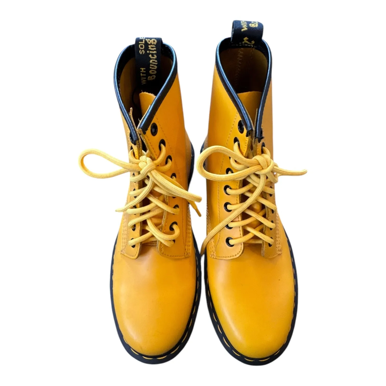 Boots Designer By Dr Martens In Yellow, Size:10 Sturdy Build