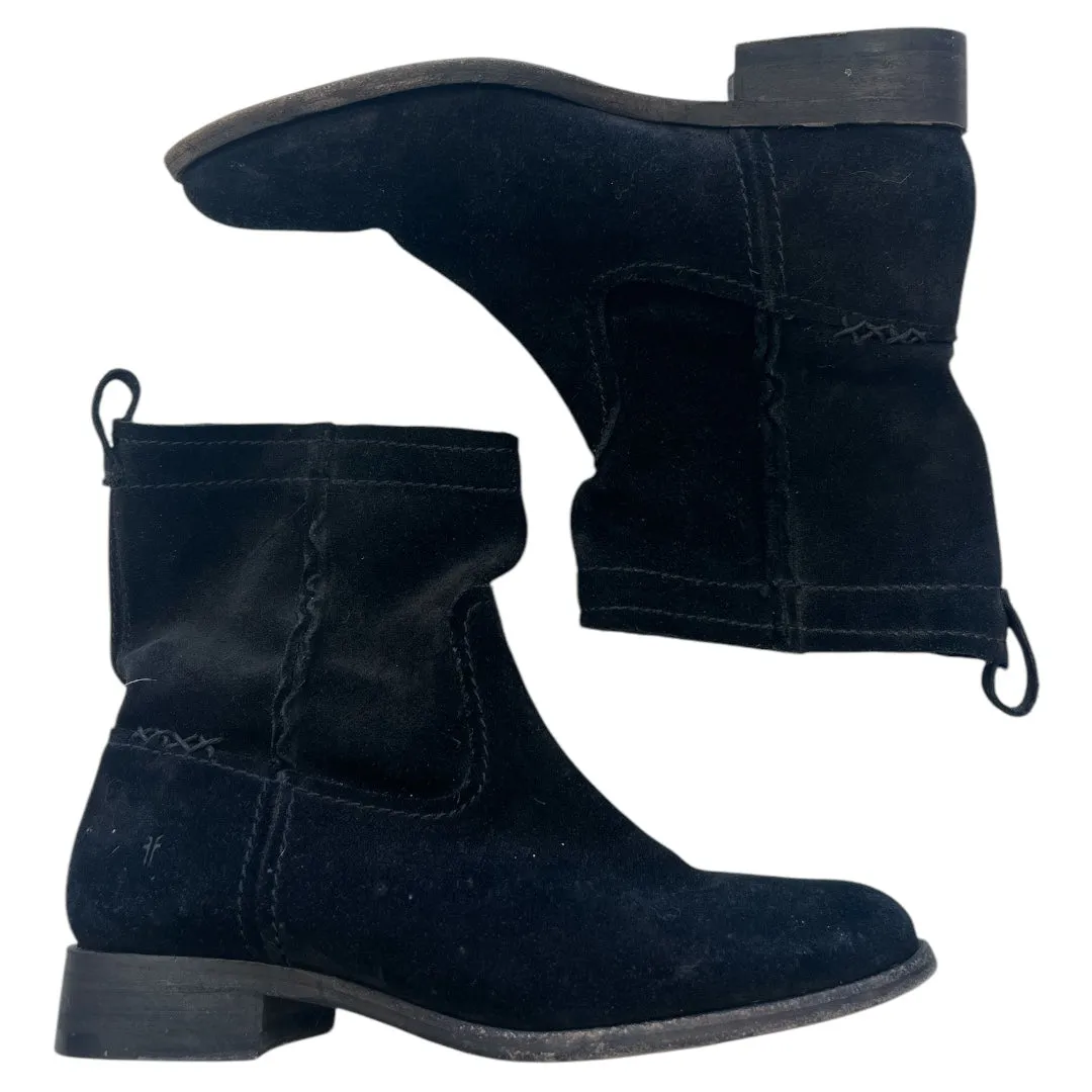 Natural Fiber Lining Boots Designer By Frye In Black, Size:6