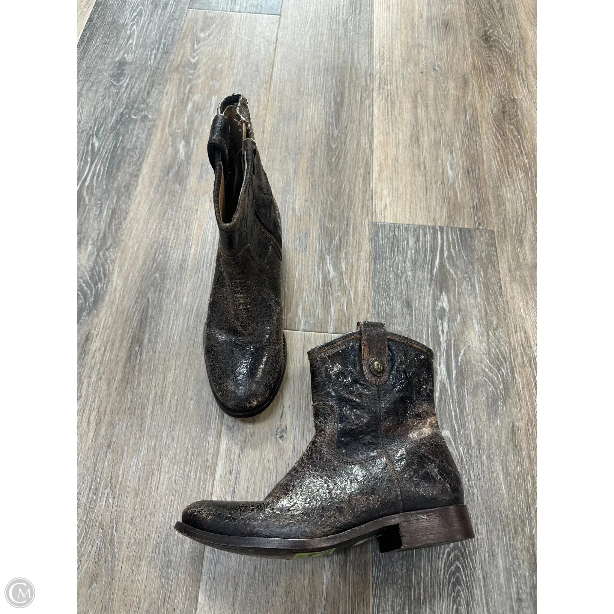 Boots Designer By Frye In Brown, Size: 6.5 Lace Up