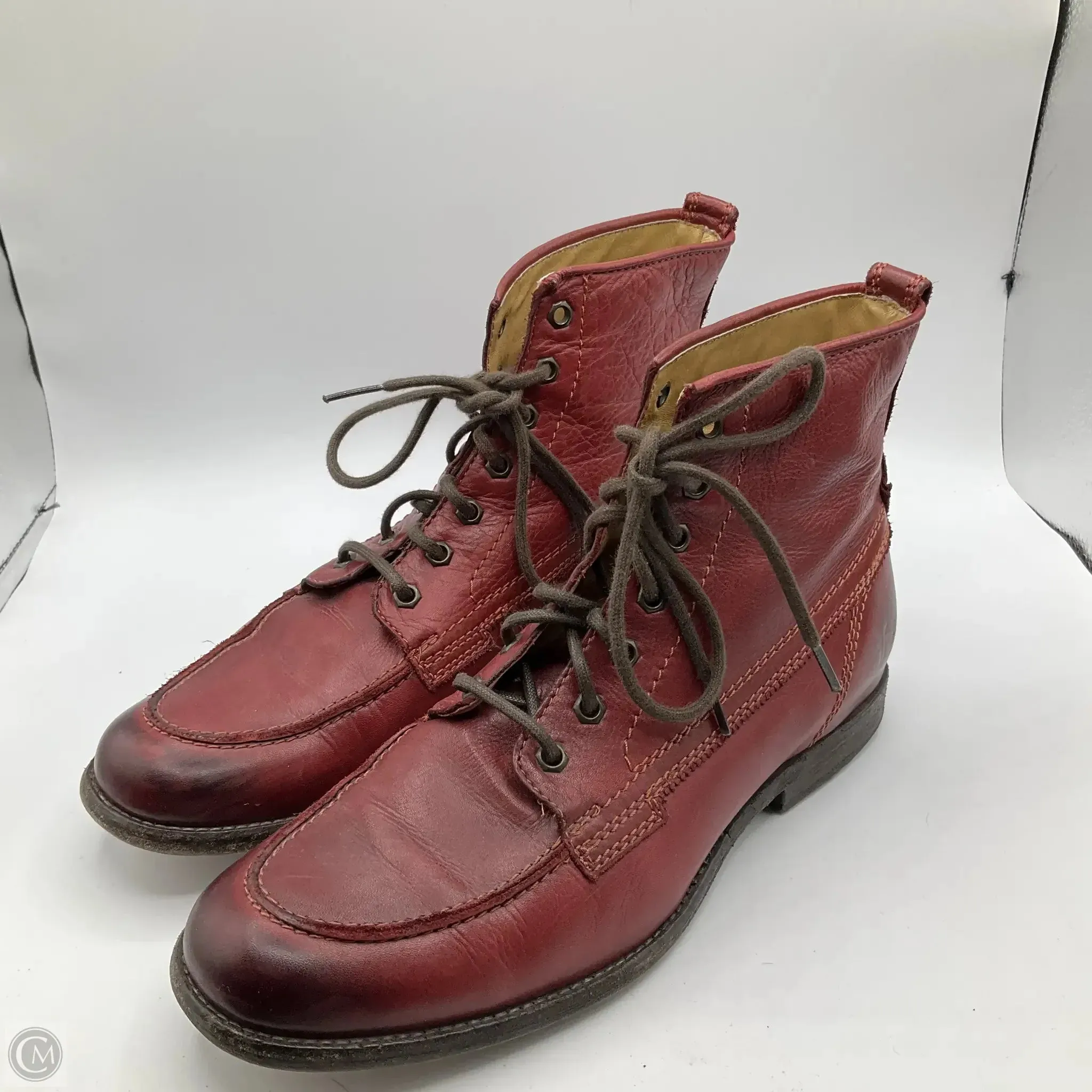 School Style City Edge Boots Designer By Frye In Red, Size: 11