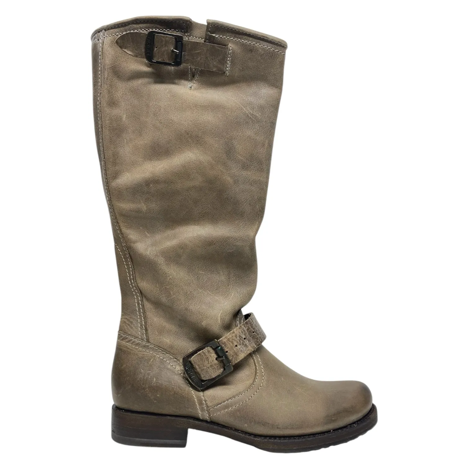 Gloss Mood Boots Designer By Frye In Taupe, Size: 6.5