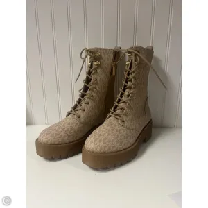Boots Designer By Michael Kors In Beige, Size: 8.5 Lace Up Tension Control