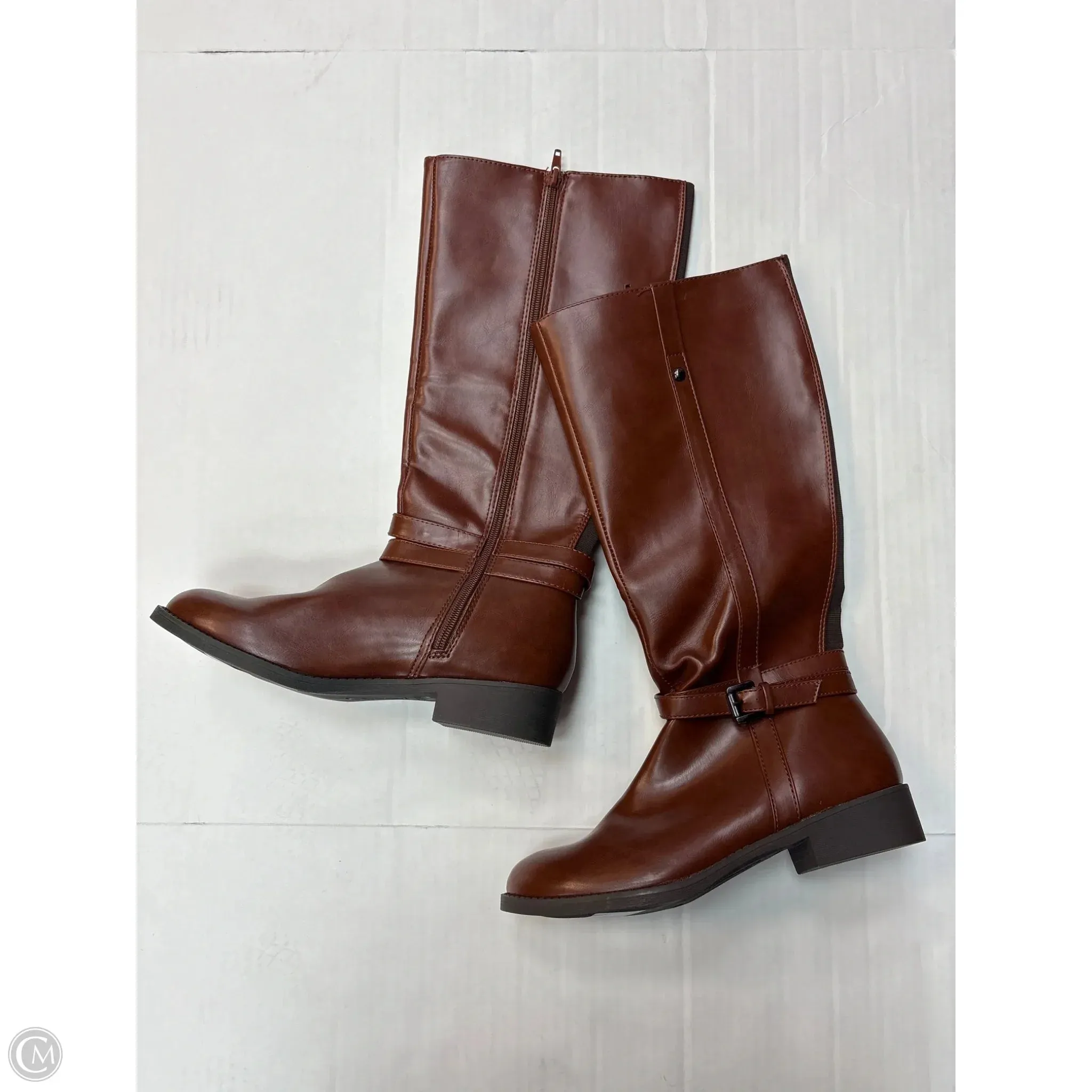 Outdoor Hiking Classic Color Boots Knee Flats By American Eagle In Brown, Size: 8.5