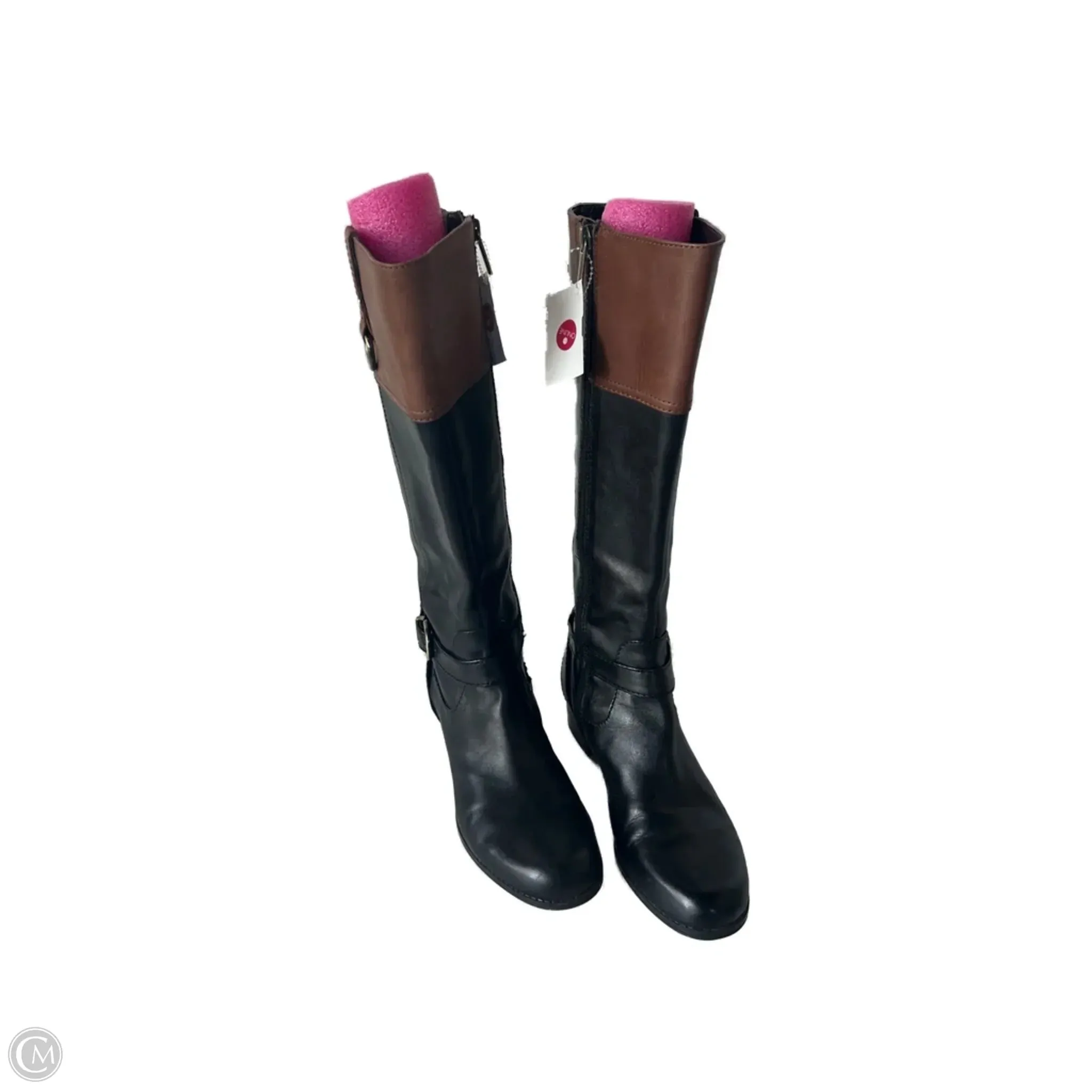 Thermal Core Outdoor Explorer Boots Knee Flats By Bandolino In Black & Brown, Size: 7.5