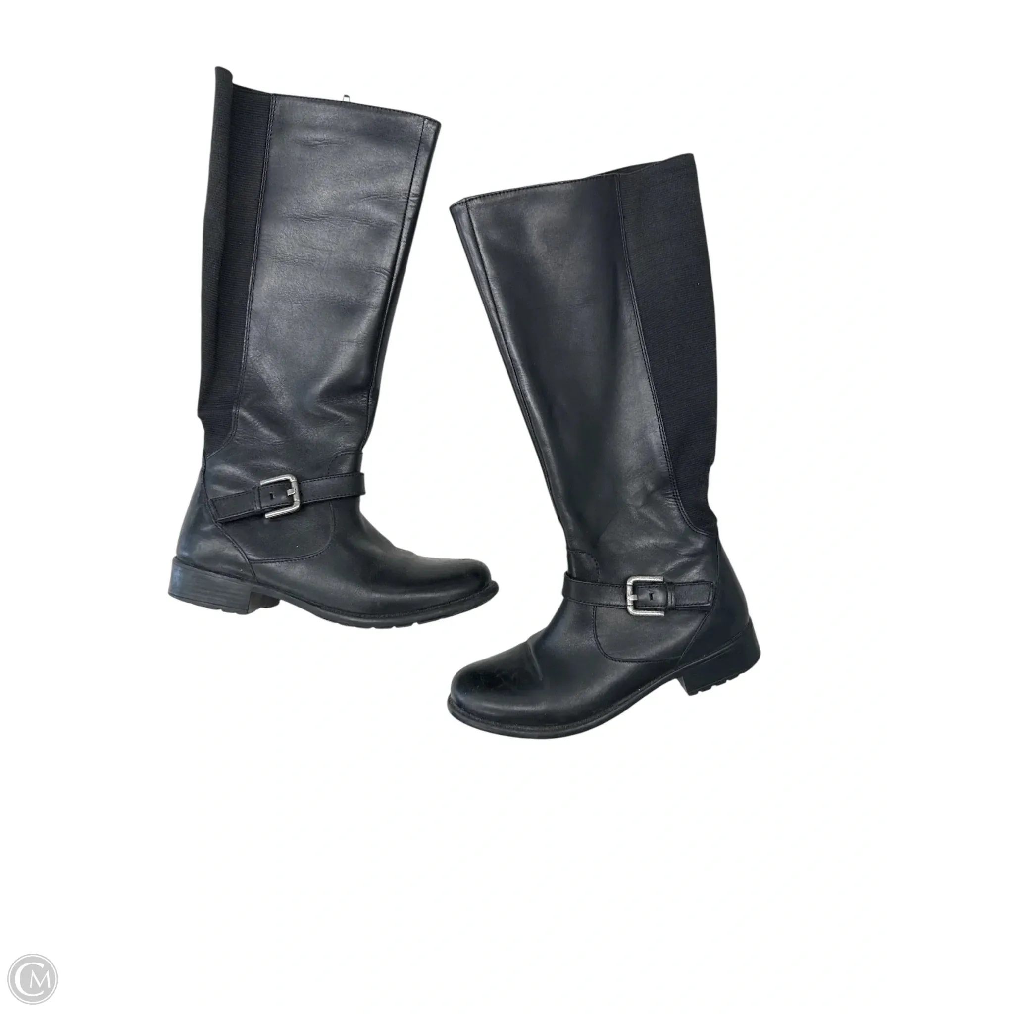 Boots Knee Flats By Clarks In Black, Size: 6 Travel Essential