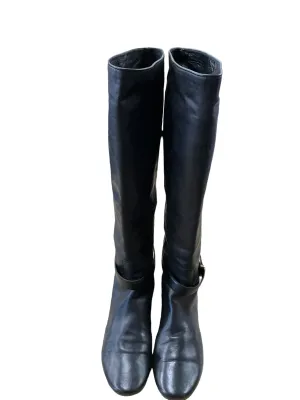 Boots Knee Flats By Clothes Mentor In Black, Size: 6.5 Steel Cap Tough Exterior
