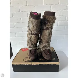 High Traction All Day Worker Insulated Snow Trekker Boots Knee Flats By Cma In Brown, Size: 6