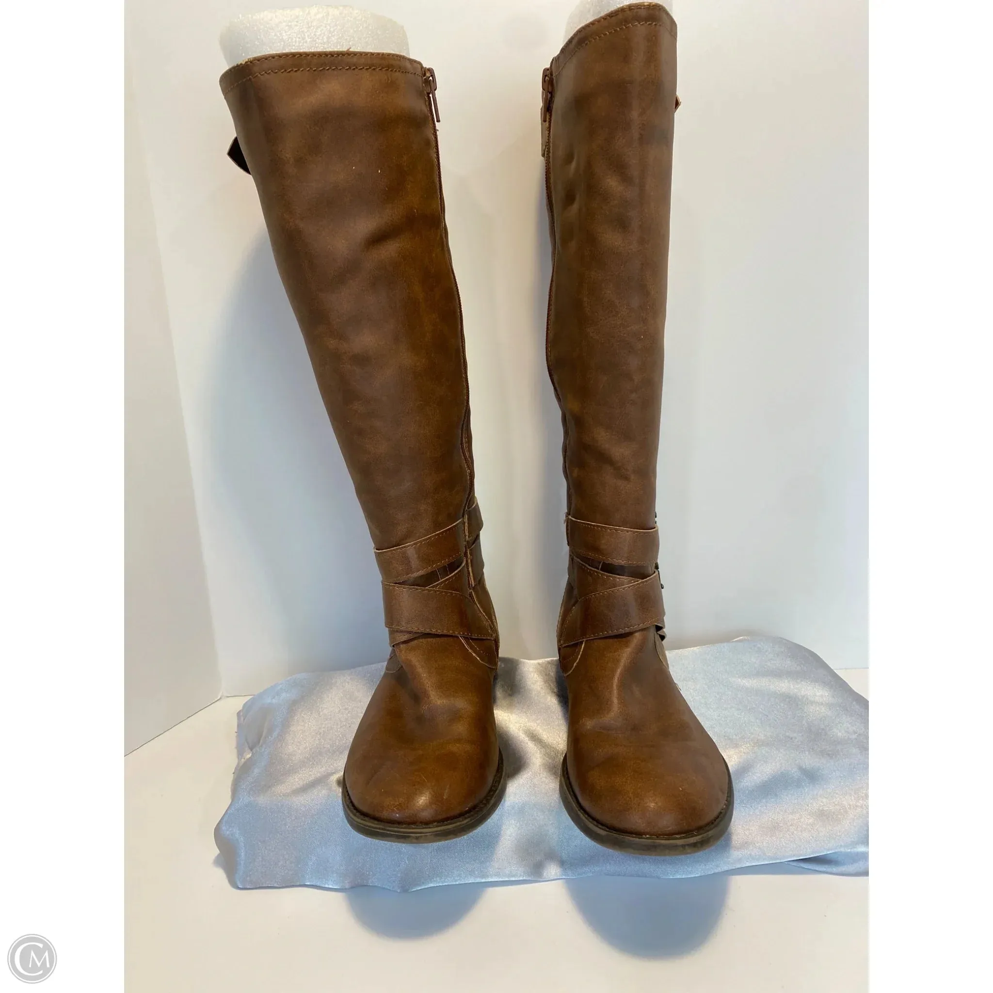 Boots Knee Flats By Falls Creek In Brown, Size: 7 Rainy Day Waterproof City Walking